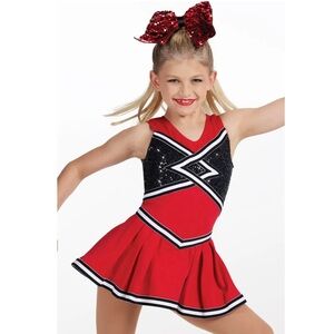 Weissman Showtime | Legendary Cheerleader Dance Costume Red Black, Size MA